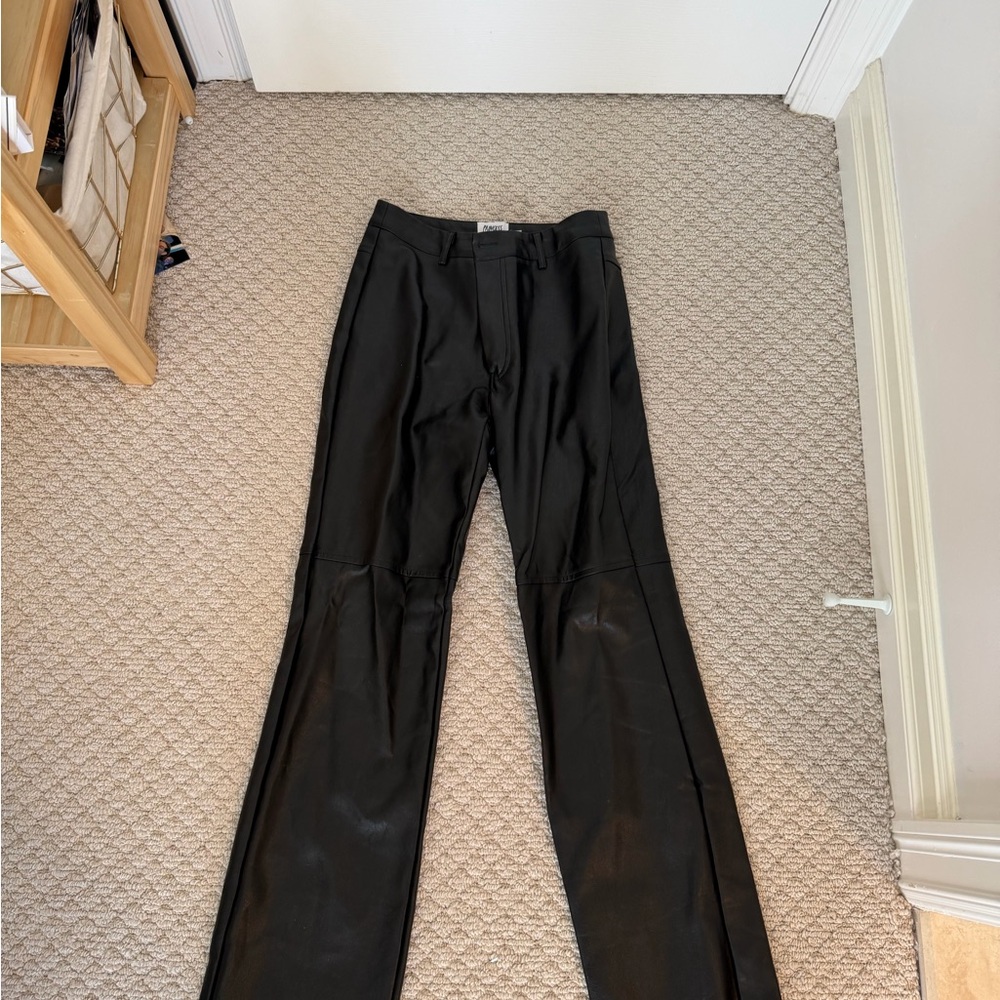 Princess Polly Black Leather Look Trousers